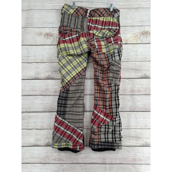 CAPP3L 15Kmm Plaid Multi Print Cargo Snow Pants Mens Medium Multicolor - Picture 2 of 15